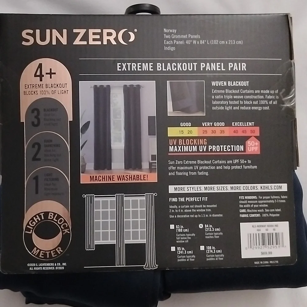 Sun Zero Norway Extreme Blackout Grommet Curtains 80